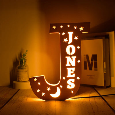 Custom Name LED Night Light – Personalised Star Wall Lamp for Bedroom, Nursery & Gift
