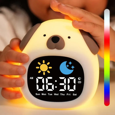 Puppy Sleep Training Alarm Clock for Kids – Night Light Toddler Wake-Up Light