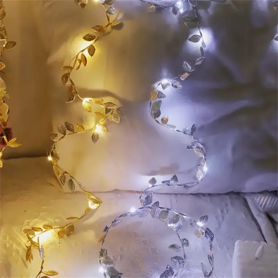 Golden & Silver Leaf Fairy Waterproof Light String