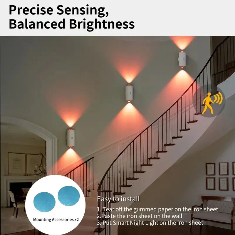 Metal Night Light Rechargeable Dimmable shown as soft ambient home lighting