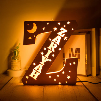 Custom Name LED Night Light – Personalised Star Wall Lamp for Bedroom, Nursery & Gift