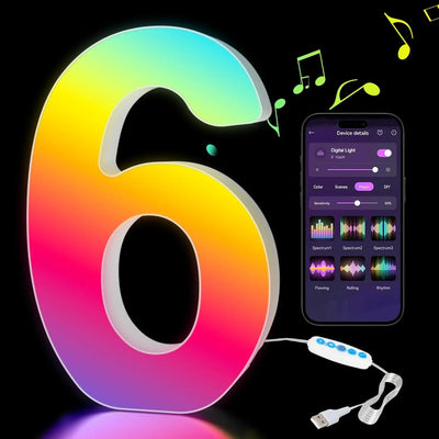 Smart LED Alphabet Letter Lights – App & Voice Controlled RGB Night Light for Bedroom Wall Décor