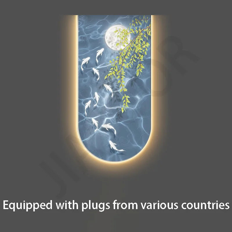 Landscape Fish Entrance Wall Light Dimmable close-up product view